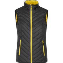 Ladies' Lightweight Vest - Leichte Wendeweste mit sorona®AURA Wattierung (nachwachsender, pflanzlicher Rohstoff) [Gr. S] (black/yellow) (Art.-Nr. CA064502)