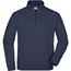 Round-Neck Zip - Sweatshirt mit Stehkragen und kurzem Reißverschluss [Gr. S] (navy) (Art.-Nr. CA064845)