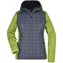 Ladies' Knitted Hybrid Jacket - Strickfleecejacke im stylischen Materialmix [Gr. L] (kiwi-melange/anthracite-melange) (Art.-Nr. CA065791)