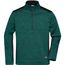 Men's Knitted Workwear Fleece Half-Zip - Pflegeleichter Strickfleece Troyer im Materialmix [Gr. 4XL] (dark-green-melange/black) (Art.-Nr. CA067561)