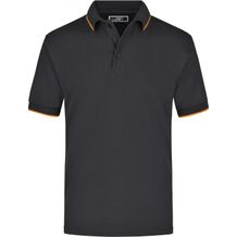 Polo Tipping - Hochwertiges Piqué-Polohemd mit Kontraststreifen [Gr. XXL] (black/orange) (Art.-Nr. CA067927)