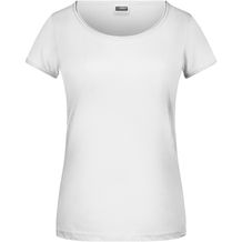 Ladies'-T - T-Shirt mit trendigem Rollsaum [Gr. XS] (white) (Art.-Nr. CA068094)
