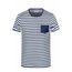 Men's T-Shirt Striped - T-Shirt in maritimem Look mit Brusttasche [Gr. L] (white/navy) (Art.-Nr. CA068799)