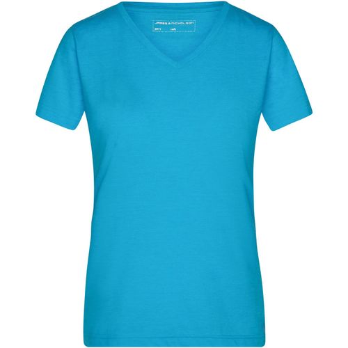 Ladies' Heather T-Shirt - Modisches T-Shirt mit V-Ausschnitt [Gr. S] (Art.-Nr. CA068968) - Hochwertige Melange Single Jersey...