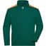 Workwear Half-Zip Sweat - Sweatshirt mit Stehkragen, Reißverschluss und Kontrasteinsätzen [Gr. M] (dark-green/orange) (Art.-Nr. CA069546)