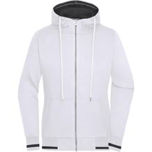 Ladies' Club Sweat Jacket - Sweatjacke mit Reißverschluss und Kapuze [Gr. XL] (white/navy) (Art.-Nr. CA069655)