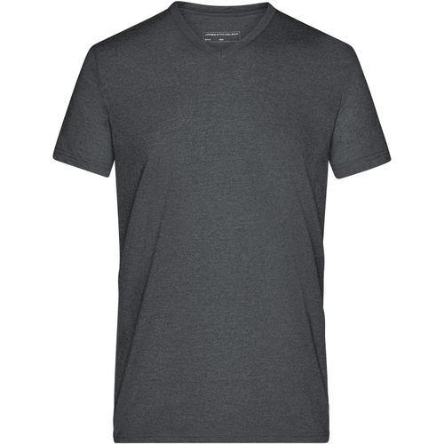 Men's Heather T-Shirt - Modisches T-Shirt mit V-Ausschnitt [Gr. S] (Art.-Nr. CA071702) - Hochwertige Melange Single Jersey...