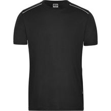 Men's Workwear T-Shirt - Strapazierfähiges und pflegeleichtes T-shirt mit Kontrastpaspel [Gr. 5XL] (black) (Art.-Nr. CA073480)