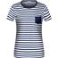 Ladies' T-Shirt Striped - T-Shirt in maritimem Look mit Brusttasche [Gr. M] (white/navy) (Art.-Nr. CA077299)