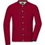 Men's Traditional Knitted Jacket - Strickjacke im klassischen Trachtenlook [Gr. S] (red/anthracite-melange/green) (Art.-Nr. CA079349)