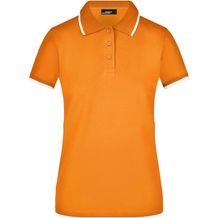 Ladies' Polo Tipping - Hochwertiges Piqué-Polohemd mit Kontraststreifen [Gr. L] (orange/white) (Art.-Nr. CA081680)