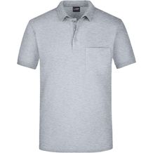 Men's Polo Pocket - Klassisches Poloshirt mit Brusttasche [Gr. M] (grey-heather) (Art.-Nr. CA082603)