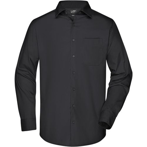Men's Business Shirt Long-Sleeved - Klassisches Shirt aus strapazierfähigem Mischgewebe [Gr. M] (Art.-Nr. CA082700) - Pflegeleichte Popeline-Qualität mi...