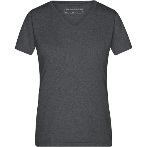 Ladies' Heather T-Shirt - Modisches T-Shirt mit V-Ausschnitt [Gr. XXL] (Art.-Nr. CA082962) - Hochwertige Melange Single Jersey...