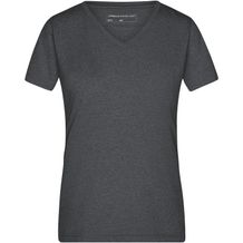Ladies' Heather T-Shirt - Modisches T-Shirt mit V-Ausschnitt [Gr. XXL] (black-melange) (Art.-Nr. CA082962)