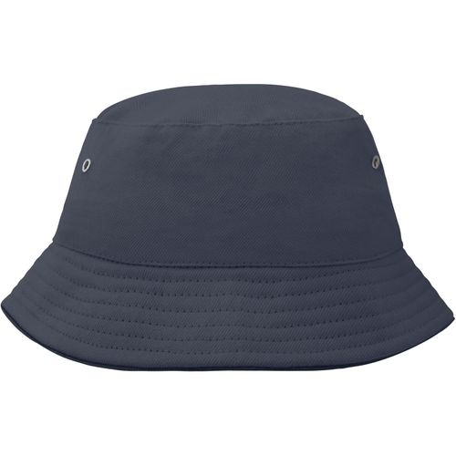 Fisherman Piping Hat for Kids - Trendiger Kinderhut aus weicher Baumwolle (Art.-Nr. CA084101) - Paspel an Krempe teilweise kontrastfarbi...