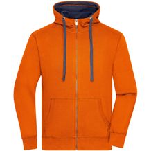 Men's Lifestyle Zip-Hoody - Sweatjacke mit Reißverschluss und Kapuze [Gr. L] (dark-orange/navy) (Art.-Nr. CA084744)