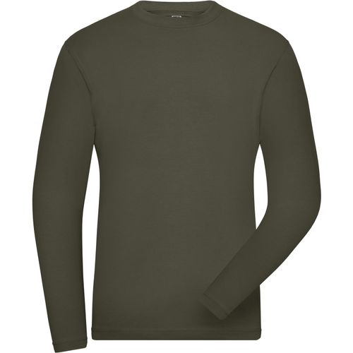 Men's BIO Stretch-Longsleeve Work - Langarm Shirt aus weichem Elastic-Single-Jersey [Gr. XXL] (Art.-Nr. CA086073) - Gekämmte, ringgesponnene BIO-Baumwolle,...