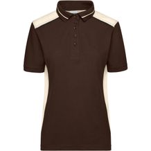 Ladies' Workwear Polo - Pflegeleichtes und strapazierfähiges Polo mit Kontrasteinsätzen [Gr. 3XL] (brown/stone) (Art.-Nr. CA088281)