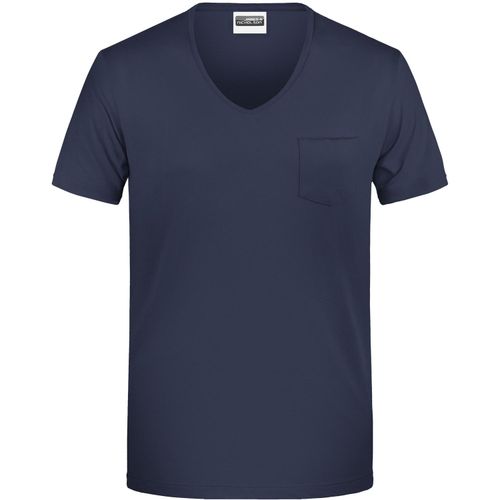 Men's-T Pocket - T-Shirt mit modischer Brusttasche [Gr. S] (Art.-Nr. CA088318) - 100% gekämmte, ringgesponnene BIO-Baumw...