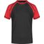 Men's Raglan-T - T-Shirt in sportlicher, zweifarbiger Optik [Gr. S] (black/red) (Art.-Nr. CA088802)
