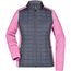 Ladies' Knitted Hybrid Jacket - Strickfleecejacke im stylischen Materialmix [Gr. XS] (pink-melange/anthracite-melange) (Art.-Nr. CA090215)