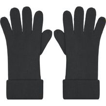 Fine Knitted Gloves - Strickhandschuhe mit breitem Umschlag [Gr. L/XL] (schwarz) (Art.-Nr. CA092886)