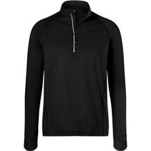 Men's Sports Shirt Half-Zip - Langarm-Shirt mit Reißverschluss für Sport und Freizeit [Gr. S] (black) (Art.-Nr. CA092919)