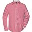 Men's Checked Shirt - Modisches Karoshirt mit Uni-Einsätzen an Kragen und Manschette [Gr. XL] (red/white) (Art.-Nr. CA093079)