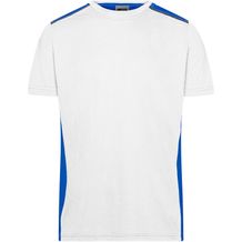 Men's Workwear T-Shirt - Strapazierfähiges und pflegeleichtes T-Shirt mit Kontrasteinsätzen [Gr. XL] (white/royal) (Art.-Nr. CA093288)