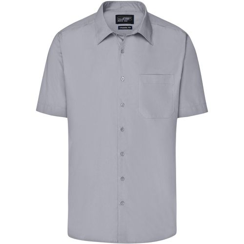 Men's Business Shirt Short-Sleeved - Klassisches Shirt aus strapazierfähigem Mischgewebe [Gr. L] (Art.-Nr. CA094453) - Pflegeleichte Popeline-Qualität mi...