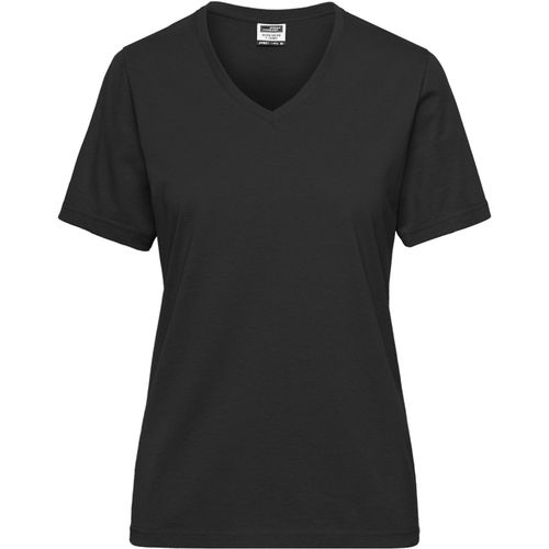 Ladies' BIO Workwear T-Shirt - Strapazierfähiges und pflegeleichtes T-Shirt [Gr. 4XL] (Art.-Nr. CA094994) - Materialmix aus gekämmter, ringgesponne...