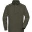 Workwear Half-Zip Sweat - Sweatshirt mit Stehkragen, Reißverschluss und Kontrastpaspel [Gr. 5XL] (olive) (Art.-Nr. CA096454)