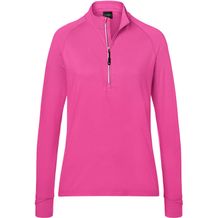 Ladies' Sports Shirt Half-Zip - Langarm-Shirt mit Reißverschluss für Sport und Freizeit [Gr. M] (pink) (Art.-Nr. CA096923)