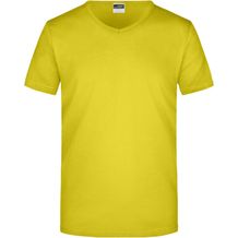 Men's Slim Fit V-T - Figurbetontes V-Neck-T-Shirt [Gr. L] (Yellow) (Art.-Nr. CA097059)