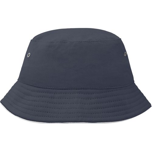 Fisherman Piping Hat for Kids - Trendiger Kinderhut aus weicher Baumwolle (Art.-Nr. CA100046) - Paspel an Krempe teilweise kontrastfarbi...