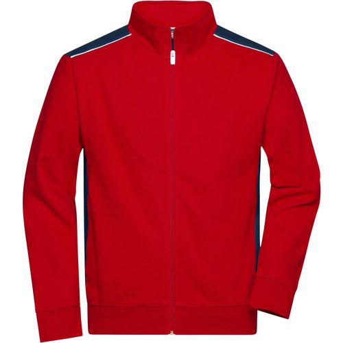 Men's Workwear Sweat Jacket - Sweatjacke mit Stehkragen und Kontrasteinsätzen [Gr. M] (Art.-Nr. CA104065) - Strapazierfähige, pflegeleichte Baumwol...