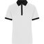 Ladies' Zip-Polo - Polo mit Reißverschluss aus Funktions-Polyester für Promotion, Sport und Freizeit [Gr. L] (white/black) (Art.-Nr. CA104524)