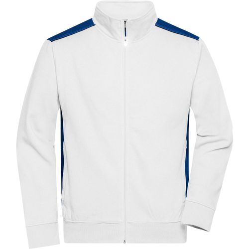 Men's Workwear Sweat Jacket - Sweatjacke mit Stehkragen und Kontrasteinsätzen [Gr. L] (Art.-Nr. CA106606) - Strapazierfähige, pflegeleichte Baumwol...