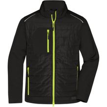 Men's Hybrid Jacket - Softshelljacke im attraktiven Materialmix [Gr. S] (black/neon-yellow) (Art.-Nr. CA107335)