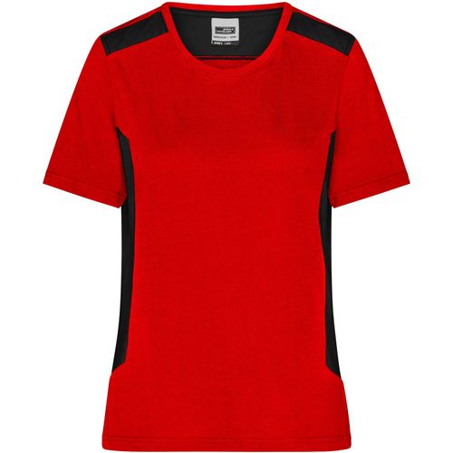 Ladies' Workwear T-Shirt - Strapazierfähiges und pflegeleichtes T-Shirt mit Kontrasteinsätzen [Gr. S] (Art.-Nr. CA107457) - Materialmix aus gekämmter, ringgesponne...
