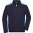 Men's Workwear Sweat Jacket - Sweatjacke mit Stehkragen und Kontrasteinsätzen [Gr. 6XL] (navy/turquoise) (Art.-Nr. CA107952)