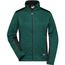 Ladies' Knitted Workwear Fleece Jacket - Pflegeleichte Strickfleece Jacke im Materialmix [Gr. L] (dark-green-melange/black) (Art.-Nr. CA108791)