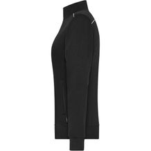 Ladies' Workwear Sweat-Jacket - Sweat-Jacke mit Stehkragen und Kontrastpaspel (black) (Art.-Nr. CA108948)