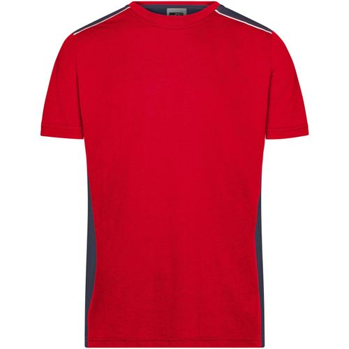 Men's Workwear T-Shirt - Strapazierfähiges und pflegeleichtes T-Shirt mit Kontrasteinsätzen [Gr. XS] (Art.-Nr. CA109496) - Materialmix aus Baumwolle und Polyester...