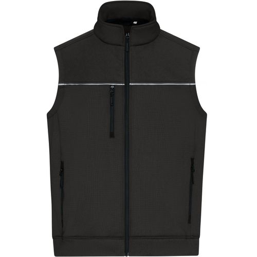 Hybrid Workwear Vest - Robuste Weste mit dezentem Druck im Materialmix [Gr. 5XL] (Art.-Nr. CA111350) - 2-Lagen Softshellmaterial mit Sherpa-Inn...