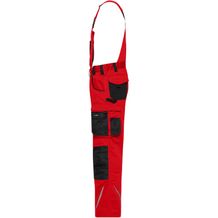 Workwear Pants with Bib - STRONG - - Spezialisierte Latzhose mit funktionellen Details und flexibel einstellbarem, elastischen Bund [Gr. 44] (schwarz / Rot) (Art.-Nr. CA111823)