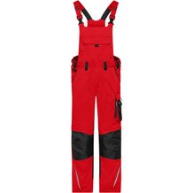 Workwear Pants with Bib - Spezialisierte Latzhose mit funktionellen Details und flexibel einstellbarem, elastischen Bund [Gr. 44] (red/black) (Art.-Nr. CA111823)