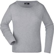 Ladies' Shirt Long-Sleeved Medium - Langarm T-Shirt aus Single Jersey [Gr. S] (grey-heather) (Art.-Nr. CA112642)