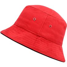 Fisherman Piping Hat - Trendiger Hut aus weicher Baumwolle [Gr. S/M] (schwarz / Rot) (Art.-Nr. CA113002)
